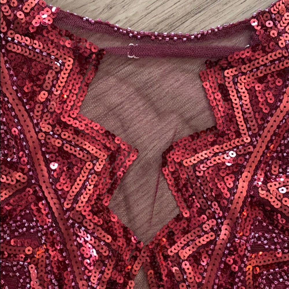 NWOT cocktail dress - red sequins - Picture 2 of 4